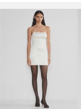 Aritzia Strapless Cream Bodycon Mini Dress